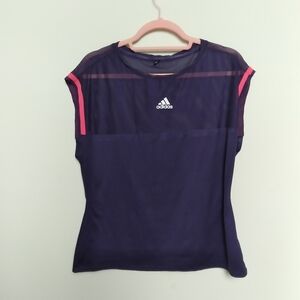Adidas Women's Purple Breathable Mesh Climacool Sleeveless Athletic Top Large